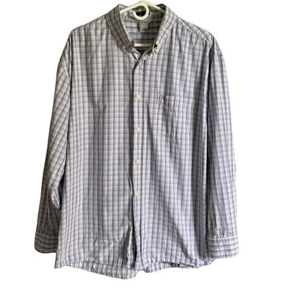 Old Navy Long Sleeve Button Down Blue Shirt Large - Picture 2 of 10